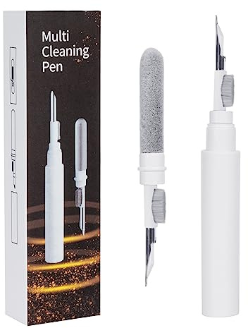 SUSNUAN AirPods Cleaning Kit, 3-in-1 Airpod Cleaner Pen Multifunctional Earbuds tools with Soft Brush, Sponge, Metal Tip, Earphone Kit for Earbuds, AirPods, Charging Cases (White）, (qjb-2235-white)