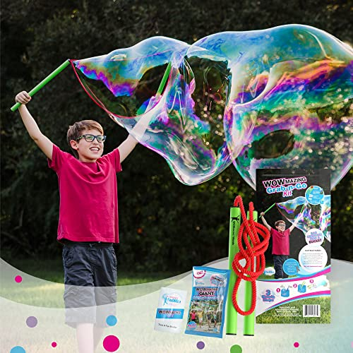 WOWmazing Grab-N-Go Kit inkl. Zauberstab, Jumbo Bubble Konzentrat, Eimer und Tipps & Trick Booklet | Outdoor Spielzeug für Kinder, Jungen, Mädchen | Bubbles Made in USA