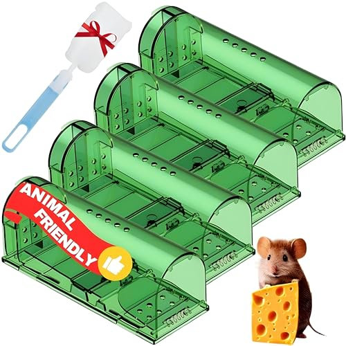 HYDRO Humane Mouse Traps, 4Pack Mouse Traps For Indoors, Mouse traps, Reusable Live Mouse Trap, Washable Mousetrap Effective And Easy To Use.