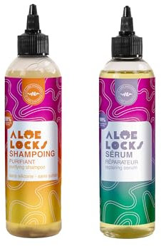 Aloe Locks | Reinigendes Baobab-Brennnessel-Shampoo 250 ml + Reparaturserum und Wachstumsaktivator 250 ml | bekämpft Haarausfall | stimuliert das Haarwachstum