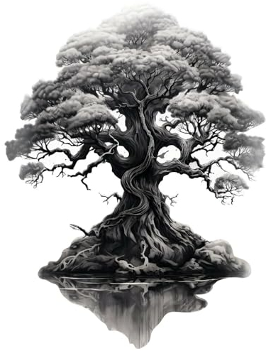 Samunshi® Wanddeko Yggdrasil Wallart Wandtattoo Asgard für Wohnzimmer Küche Wandaufkleber Wandsticker Runen Odin Thor53x70cm