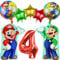8 Stück Mario Geburtstagsdeko Kinder 4 Jahre, Mario Bros Luftballons Geburtstag 4 Jahre, Folienballon Party Deko, Mario Ballons 4 Geburtstag für Kindergeburtstag Party Deko