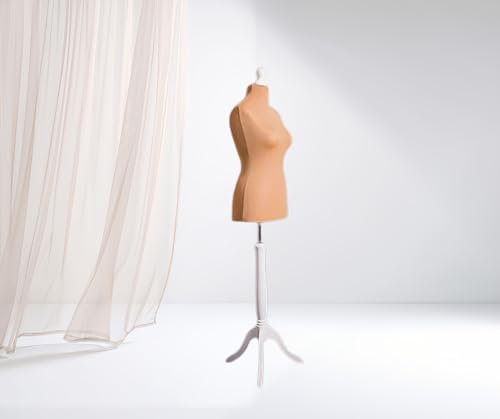 LUSORIA Schneiderpuppe, Schneiderbüste weiblich beige/weißes Holz (XL 42/44)