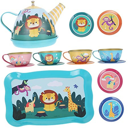 UPKOCH 1satz Tierfreundliches Spielzeug-Tee-Set Aus Blech Teiliges Set Für Rollenspiele Und Teepartys Fördert Kreativität Soziale Fähigkeiten Und Eltern--interaktion
