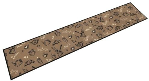 vidaXL Küchenteppich, Küchenläufer rutschfest Waschbar, Teppichläufer für Innen Außen, Teppich Läufer Küchenmatte, Morgen Braun 60x300cm Samt