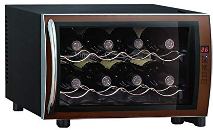 Suuim Cantinetta per Vino da 8 Bottiglie - Cantinetta per Vino Touchscreen Indipendente Cantina per Vino termoelettrica - Vino Rosso Temperatura costante e umidità Intelligente