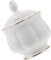 TOPBATHY Zuccheriera in Ceramica Con Bordo Dorato Porta Zollette Di Zucchero in Porcellana Grazioso Contenitore Per Sale E Spezie Da Cucina