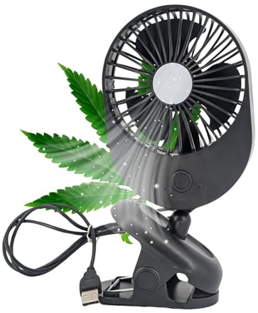 TronicXL Ventilador USB Mini Grow con pinza de clip I Ventilador de clip para Homebox Growbox Growbox Growschrank Secret Jardin GrowPro DiamondBox Zelsius Mars Hydro etc.