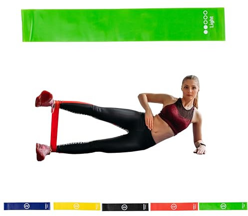 Loops de musculación para Fitness, Yoga, Pilates, Fisioterapia y Rehabilitación. Gomas elásticas musculación, Diferentes Resistencias. Marca C+I (Verde)