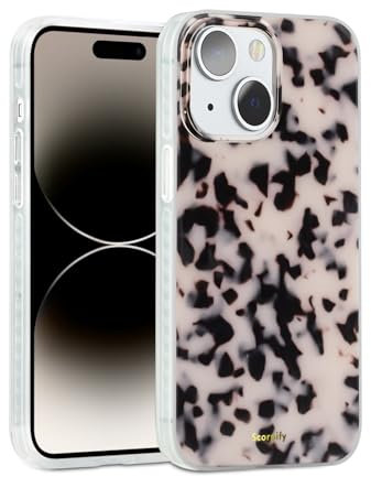 SCORPIFY for iPhone 15 Plus Case [Compatible with MagSafe] with Pink Tortoise Shell Design, Cute Brown Magnetic Phone Cover for Women Girls, Slim Shockproof Bumper with Stylish Pattern