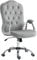 HOMCOM Bürostuhl, Ergonomisch Schreibtischstuhl mit Wippfunktion, Drehfunktion, Höhenverstellbar Computerstuhl mit funkelnden Kristallknöpfen, Samtoptik, für Home Office, Grau