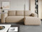 MODERNO Ecksofa mit Schlaffunktion und Bettkasten LAMBI - Sofa mit 3 Sitzen und Robusten Überzug - Schlafcouch L-Form - Modern Couch 266x164x89 cm - Ecke Rechts Beige