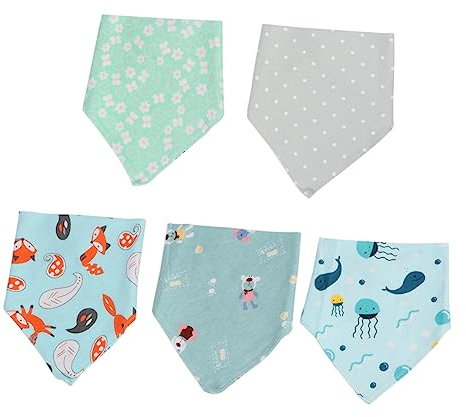 ULDIGI 5stücke Teiliges Lätzchen Aus Baumwolle Saugstarke Dreieckstücher Für Jungen Und Mädchen Weiche Sabberlätzchen Zum Füttern Und Spucken Leicht Waschbar Für Neugeborene Und Kleinkind