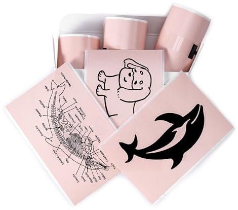 Memoking T02/Q02E/M02L/M02X Aufkleberpapier - Rosa Sticky T02 Mini Printer Sticker Paper Refill, 50 mm x 3,5 m, 20 Jahre haltbar, für Journal, Foto, Studiennotizen, Memos, Öl-und Wasserfest, 3 Rollen