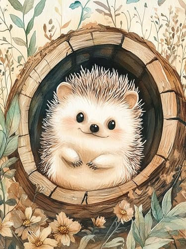 VAIIEYO 5D DIY Diamond Painting Igel, Diamant Painting Bilder Malerei Kits Tier, Malen Nach Zahlen Diamant Home Wand Decor Gemälde Kreuzstich Diamond Dekoration 30x40 cm-58