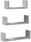 vidaXL Wandregal 3 STK. Wandboard mit Stauraum, Schweberegal Hängeregal für Wohnzimmer Küche Büro Schlafzimmer, Regal Bücherregal Dekorativ, Betongrau Holzwerkstoff