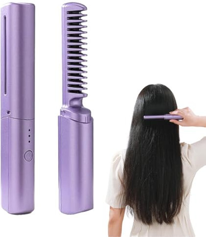 Mini Hair Straightener Cordless Hair Straightener Wireless Straight Hair Comb Portable Hair Straighteners Mini Curling Iron Daily Use and Portable Travel
