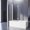 WOWINNE Duschwand für Badewanne, Duschwand 160x140cm Badewannenaufsatz 3-teilig Pendeltür Duschabtrennung Badewanne 5 mm ESG-Glas