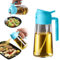 TrendPlain Pulverizador Aceite Spray 470ml - 2 en 1 Spray Aceite Cocina, Dispensadora para Freidora de Aire, Ensaladas, Vinagre y Accesorios Cocina - Azul Cielo
