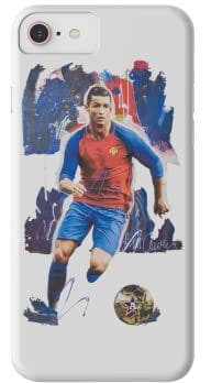 Cristiano Ronaldo Phone Case for iPhone 8 Plus White Football Gift Ideas for Boys Merchandise