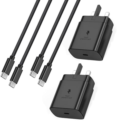 45W Samsung Charger,2Pack USB Type C Cable and Plug Charge Super Fast Charging 2.0 for Galaxy S25/S24 Ultra/S24/S23 Ultra/S23+/S22 Ultra/S22/S20/C55/A25/A26/A16/A15/A36/F55/A56/M55/M56/Tab A9 S9 S8