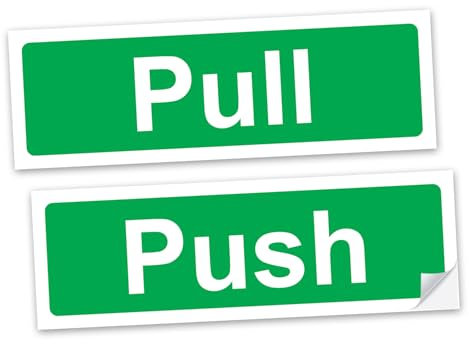 SAFESIGN - Cartello orizzontale Push Pull (300 x 100 mm), adesivo in vinile impermeabile conforme alla norma EN ISO 7010:2012, segnaletica commerciale e ufficio per negozi, ristoranti e luoghi di