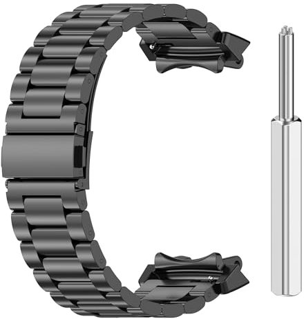 Chofit Ersatz Armbänder kompatibel mit Amazfit T-Rex 3 Armband, Metall Edelstahl Business Bands Armband für T-Rex3 Smartwatch (Schwarz)