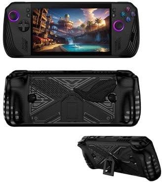 Funda protectora para ASUS ROG Ally X Gaming de mano, funda blanda para ROG ALLY-X con soporte, resistente a golpes y caídas, color negro