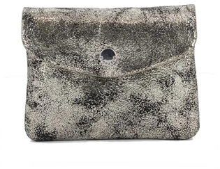 flora & co Porte-Monnaie Cartes Similicuir Suédé Brillant - Portefeuille Pochette à Magnétique Tout-en-Un Taille Petite - Pratique Léger - Marron Métal