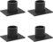ZHOUSTOU 4 Pezzi Candelabro Nero Portacandele in Metallo Ferro Candelieri Moderno Decorazione Piccolo Vintage Porta Candele Affusolati per Natale Casa Tavola di Matrimonio (Quadrato)