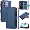 Cover Compatible avec Oppo A3X 2024,Compatible avec Oppo A3 2024 / A60 5G CPH2683 / A40 CPH2669 [Courroie de Poignet Amovible] Étui pour téléphone Portable à Double Fente Blue