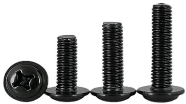 200 pezzi M4 304 A2 acciaio inossidabile PWM DIN967 testa tonda con rondella e collare bullone vite L=4-22(12mm)