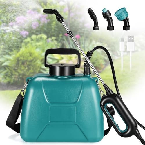 TLGREEN Pompa Irroratrice a Batteria 8L, Spruzzatore Elettrico 7.4V 2000mAh | Nebulizzatore Giardino Pompa Diserbante con 3 Ugelli Regolabili, Asta Telescopica, Spruzzatore a pressione per Erbacce Piante