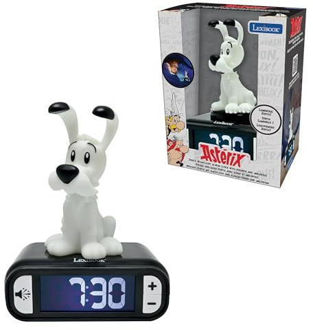 Lexibook, Asterix, Nachtlicht-Wecker, RL800AX1LXB | Klänge und Melodien, LCD-Display mit Hintergrundbeleuchtung, Leuchtend, Schlummerfunktion