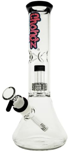 Chongz Bandit Percolateur en verre 4 mm 27,5 cm, percolateur intégré pour des tirages plus lisses et plus propres, récupérateur de glace pour un refroidissement supplémentaire optionnel avec des