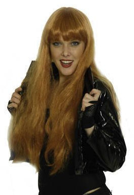 Perücke Lang Glatt Cher Popstar Kupferbraun