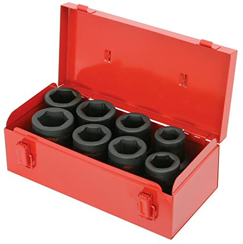 KS Tools 515.0308 - Coffret de douilles longues à chocs 1'', 24 à 38 mm - En Chrome Molybdène de haute qualité - 8 pièces