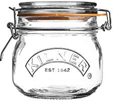 Kilner Tarro de almacenamiento redondo con tapa de clip, vidrio