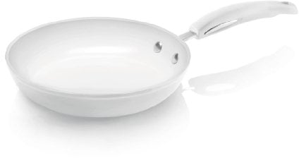 Bialetti Ceramic OK - Padella per cottura a induzione con rivestimento in ceramica, colore: Bianco