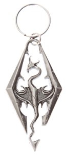 The Elder Scrolls V: Skyrim Dragon Schlüsselanhänger, Schwarz, Einheitsgröße