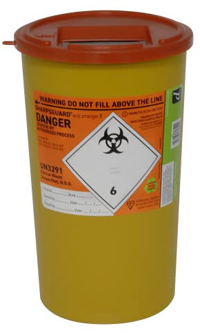 Sharpsguard DNDD471OL Sharps Bin, 5L, Orange