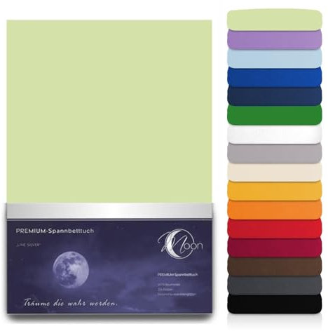 Moon Line Silver Wasserbett Spannbettlaken XXL 200x220-220x240 190g/m² Spannbetttuch -Kiwi