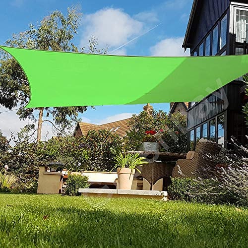 Green Bay Sun Shade Sail Outdoor Garden Patio Party Sunscreen Awning Canopy 98% UV Block Square Light Green With Free Rope(3x3m)
