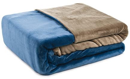 Gözze - Wendebettwäsche, Cashmere-Feeling, Bettbezug: 135 x 200 cm, Kissenbezug: 80 x 80 cm, Mikrofaser - Blau/Taupe