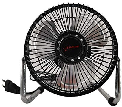 Ventilador Mesa Sobremesa y Suelo 6 15cm para Escritorio de Ordenador Pc Portatil Tamaño Compacto 20W 220V Soporte Y ASPAS DE Metal 2 velocidades Ajustable - Alta Velocidad de Aire Negro