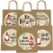6 Geschenktüten zum Nikolaus 18cm x 22.5cm x 8cm mit XXL Stickern - Verpackung zum Nikolausfest - Nikolaustüte - Henkeltüte Motiv Wichtel