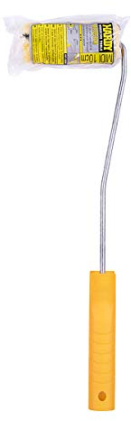 HARDY WORKING TOOLS Maler Set, Farbrolle und Farbwalzen aus Polyester, Florhöhe 9mm, Länge 10cm, Durchmesse 30mm, schwarz-gelb, A0180-525000