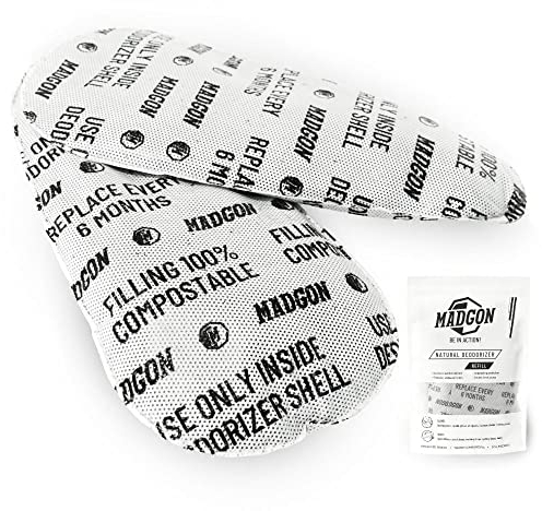 MADGON Geruchsentferner für Schuhe & Handschuhe. Deodorizer in 4 Geruchssorten für angenehmen & frischen Geruch. Aktivkohle-Füllung absorbiert Schweiß und schlechte Gerüche!