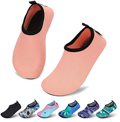 SAGUARO Chaussures d'eau pour Enfants Garçons et Filles Chaussettes Antidérapantes à Séchage Rapide Chaussures de Sport Aquatique pour Enfants Rose frisé 30/31 EU