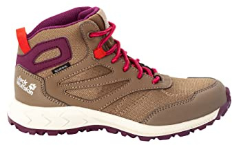 Jack Wolfskin Unisex Kinder Woodland Texapore Mid K, Brown / Pink, 37 EU